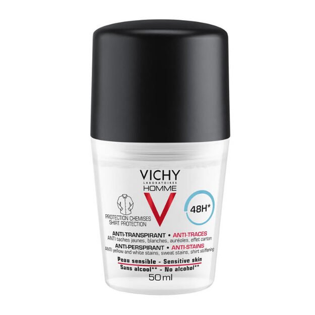 Vichy Homme Deodorant Anti-Perspirant Anti-Stains Sensitive Skin 50ml