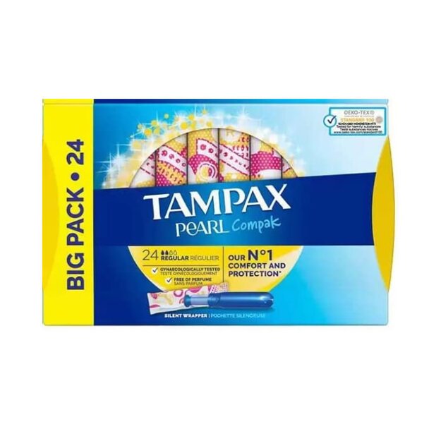 Tampax Pearl Compak Regular Pack Of 24