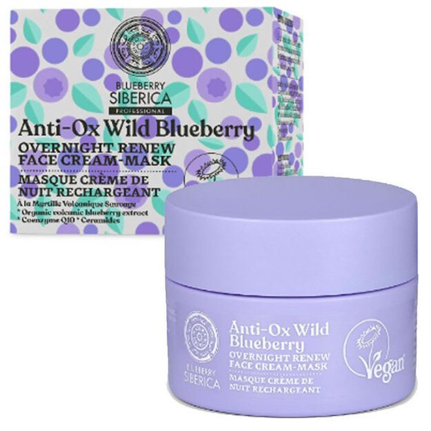 Natura Siberica Blueberry Siberica Overnight Renew Face Cream Mask 50 Ml