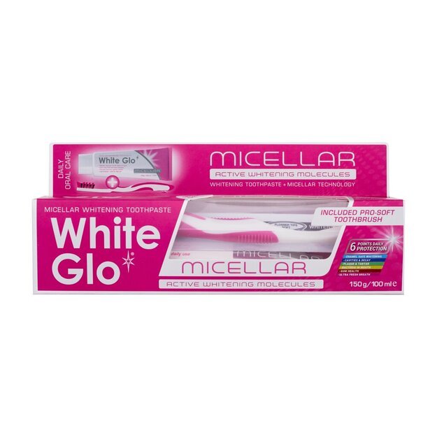 Dantų pasta White Glo Micellar 150 g