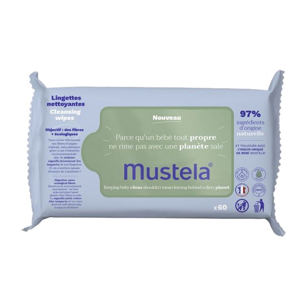 MUSTELA TOALLITAS LIMPIADORAS BIO 60UDS