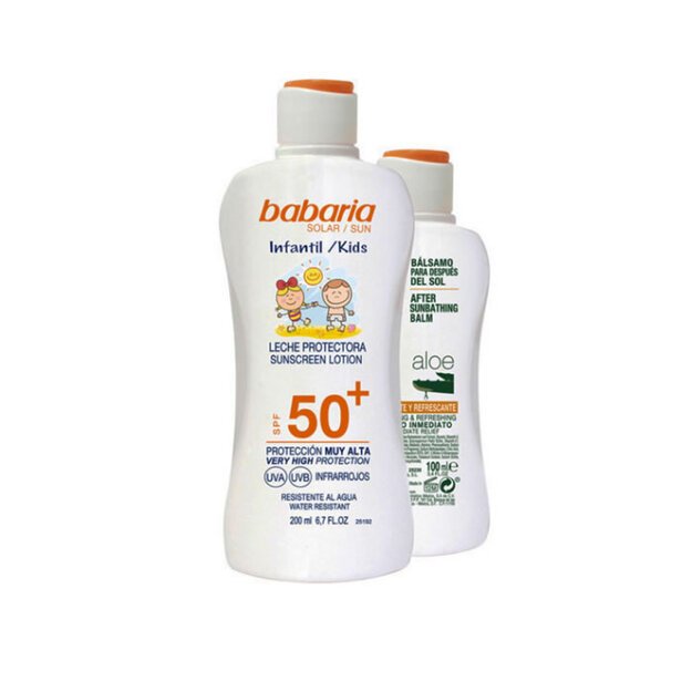 BABARIA KIDS SPF50+ LECHE PROTECTORA RESISTENTE AL AGUA 200ML + BALSAMO ALOE 100ML