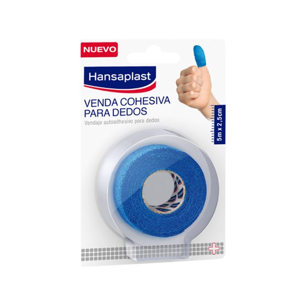 Hansaplast venda cohesiva azul dedos