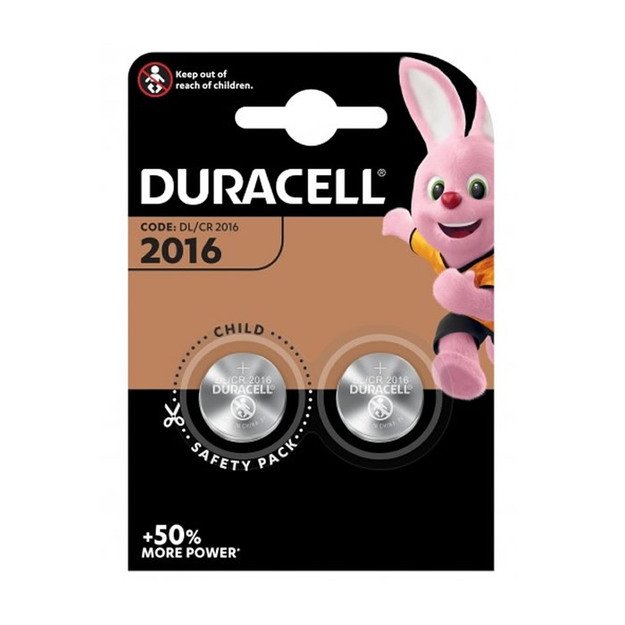 DURACELL BOTON LITIO 3V 2016 DL/CR2016 pilas pack x 2 u