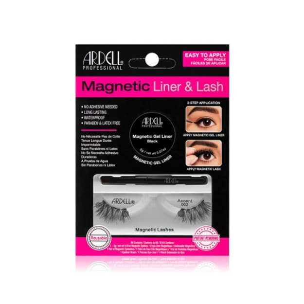 MAGNETIC LINER & LASH ACCENT pestaĆĀ±as #002 + gel liner 3 u