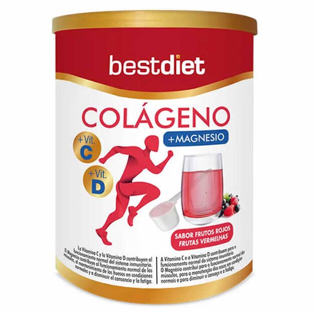 COLĆĀGENO CON MAGNESIO EN POLVO sabor frutos rojos 250 gr