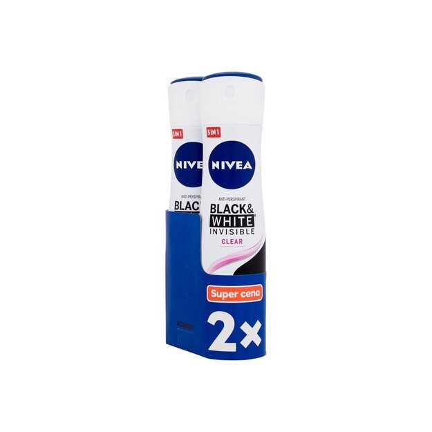 Antiperspirantas Nivea Black & White Invisible 2x150 ml