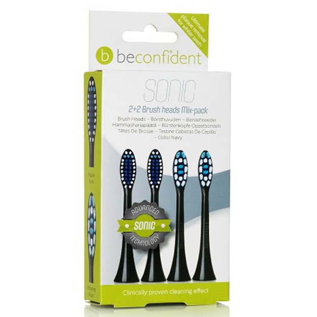 SONIC TOOTHBRUSH HEADS REGULAR/WHITENING BLACK LOTE 4 pz