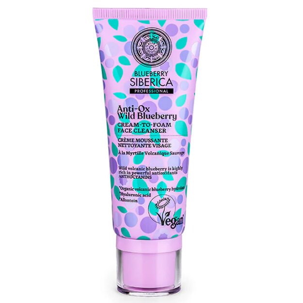 Natura Siberica Blueberry Siberica Cream To Foam Face Cleanser 100 Ml