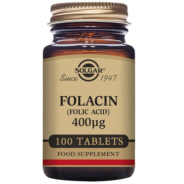 Solgar Folacin 400Ä¾g Tablets Supports Maternal Tissue Growth - 100 Count