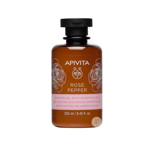 Apivita Gel Body Care Rose Pepper Shower Gel with Essential Oils