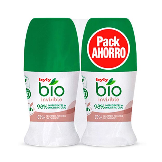 Byly Bio Natural 0% Invisible Deodorant Roll On 2x50ml