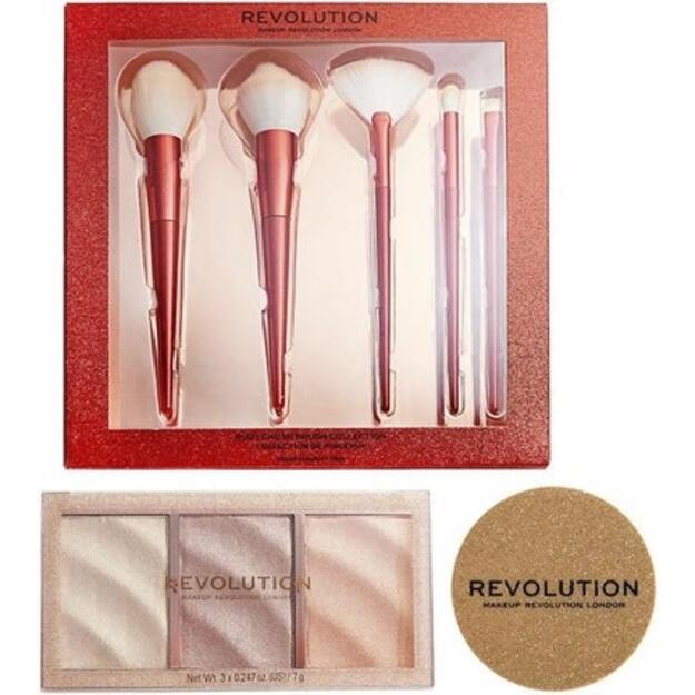 Revolution Make Up Ilumiadores y Brochas Lote 3 Piezas