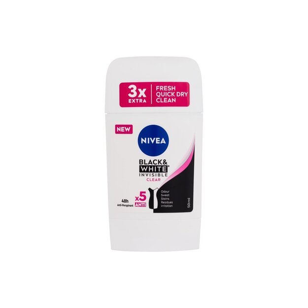 Antiperspirantas Nivea Black & White Invisible 50 ml