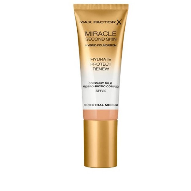 Max Factor Miracle Second Skin Foundation - 07 Neutral Medium 30ml