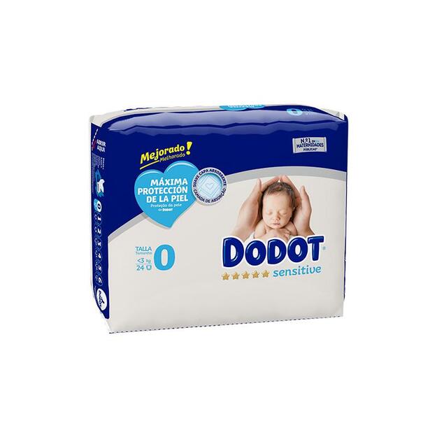 DODOT SENSITIVE RN talla 0 paĆĀ±ales menos 3 kg 24 u