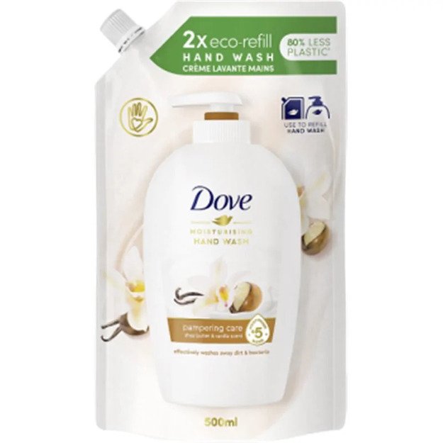 Dove Purely Pampering Shea butter and vanilla muilo papildymas 500ml