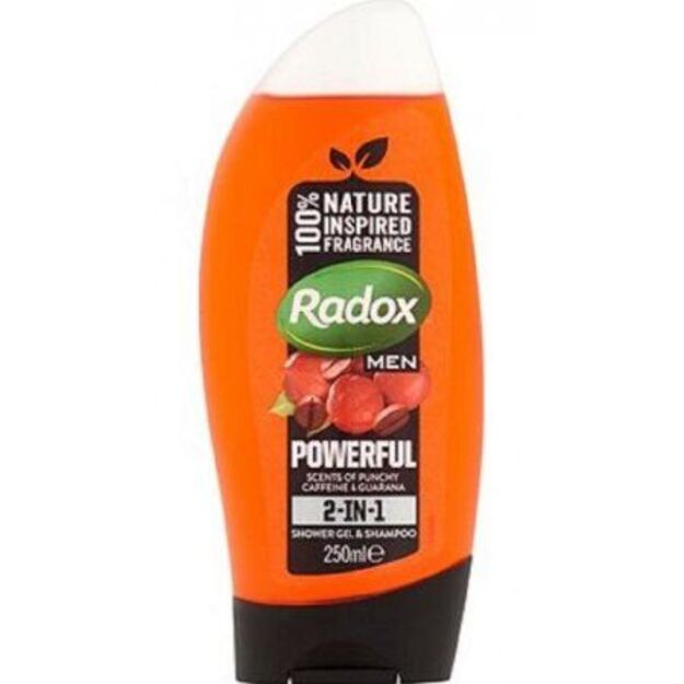 Radox Men Encouragement Caffeine & Guarana 2in1 dušo želė ir šampūnas 250 ml