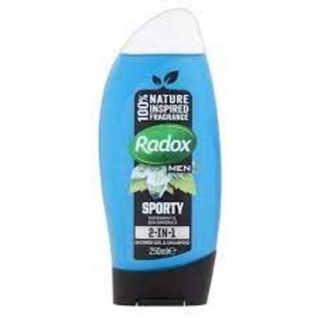 Radox Men Sporty Watermint & Sea Minerals 3in1 dušo želė ir šampūnas 250 ml