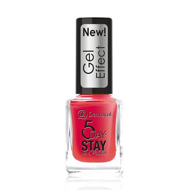 Dermacol 5 Day Stay Gel Effect long-lasting nagų lakas with gel effect 28 Moulin Rouge 12 ml