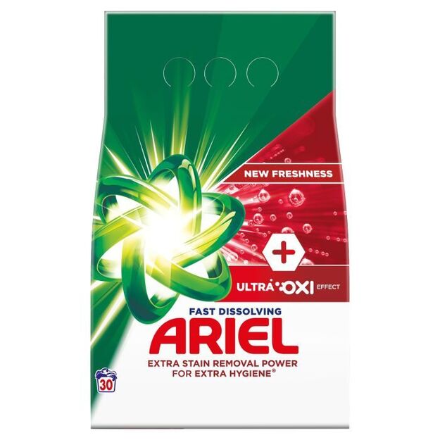 Ariel Ultra Oxi Effect skalbimo milteliai  stain removal and extra hygiene 30 skalb. 1.65 kg