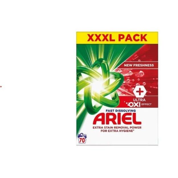 Ariel Ultra Oxi Effect skalbimo milteliai  stain removal and extra hygiene 70 skalb. 3,85 kg