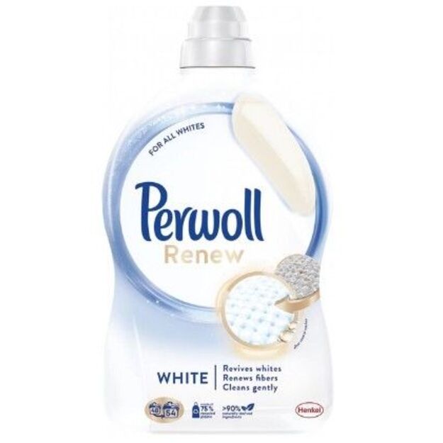Perwoll Renew Whites skalbiklis baltiems rūbams 54 skalb.  2.97 l