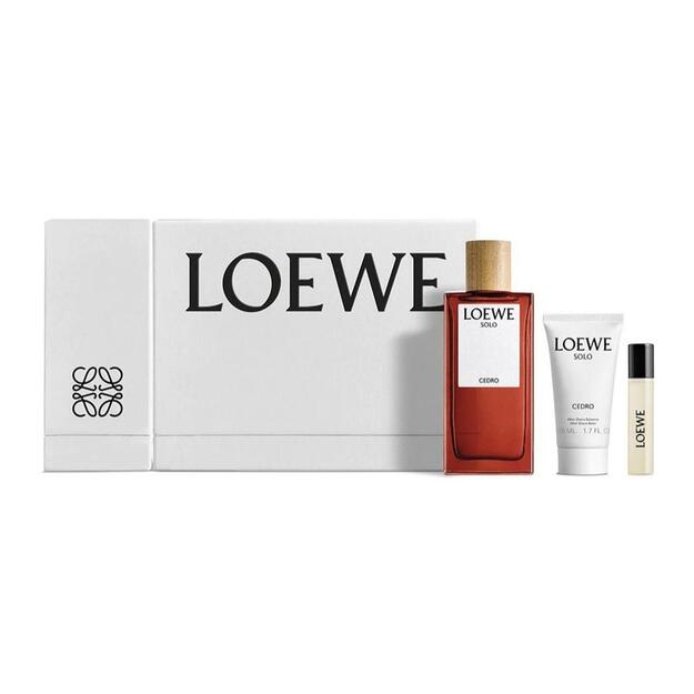 Loewe Solo Cedro Eau Toilette 100ml Balsamo Despues Del Afeitado 50ml Spray 10ml