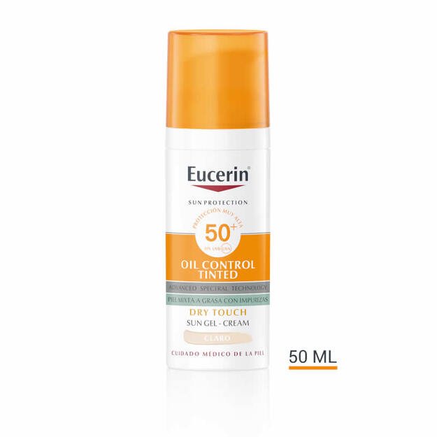 Eucerin   Oil Control Dry Touch Gel Crema SPF50+ Tinted Light 50ml